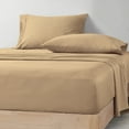 thumbnail image 1 of CCNY 100% Microfiber Bed Sheets, Luxurious Soft 4Pc Sheet Set - 1 Fitted Sheet, 1 Flat Sheet & 2 Pillowcases 21 Inch Deep Pocket (RV King-Taupe Solid), 1 of 5