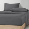 thumbnail image 1 of CCNY 100% Microfiber Bed Sheets, Luxurious Soft 4Pc Sheet Set - 1 Fitted Sheet, 1 Flat Sheet & 2 Pillowcases 24 Inch Deep Pocket (Full XL-Dark Grey Solid), 1 of 5