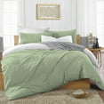 thumbnail image 1 of CCNY 100% Microfiber Duvet Cover with 2 Matching Pillowcases Twin/Twin XL Size Reversible Pattern, Zipper Closure, Corner Ties (Moss), 1 of 7