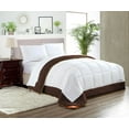 thumbnail image 1 of CCNY 100% Microfiber Made Comforter with 2 Pillow Cases Size- Full Chocolate Tow Tone Pattern Quilte Case, 1 of 5