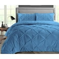 thumbnail image 1 of CCNY 100% Microfiber Made Comforter with 2 Pillow Cases Size- King Mediterranean Blue Pinch Pattern Quilte Case, 1 of 5