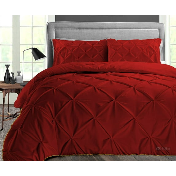 CCNY 100% Microfiber Made Comforter with 2 Pillow Cases Size- Oversized Queen Teal Pinch Pattern Quilte Case
