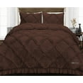 thumbnail image 1 of CCNY 100% Microfiber Made Comforter with 2 Pillow Cases Size- SKP Plus Chocolate Diamond Ruffle Pattern Quilte Case, 1 of 5