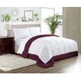 thumbnail image 1 of CCNY 100% Microfiber Made Comforter with 2 Pillow Cases Size- SKP Plus Wine Tow Tone Pattern Quilte Case, 1 of 5