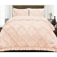 thumbnail image 1 of CCNY 100% Microfiber Made Comforter with 2 Pillow Cases Size- Twin Peach Diamond Ruffle Pattern Quilte Case, 1 of 5
