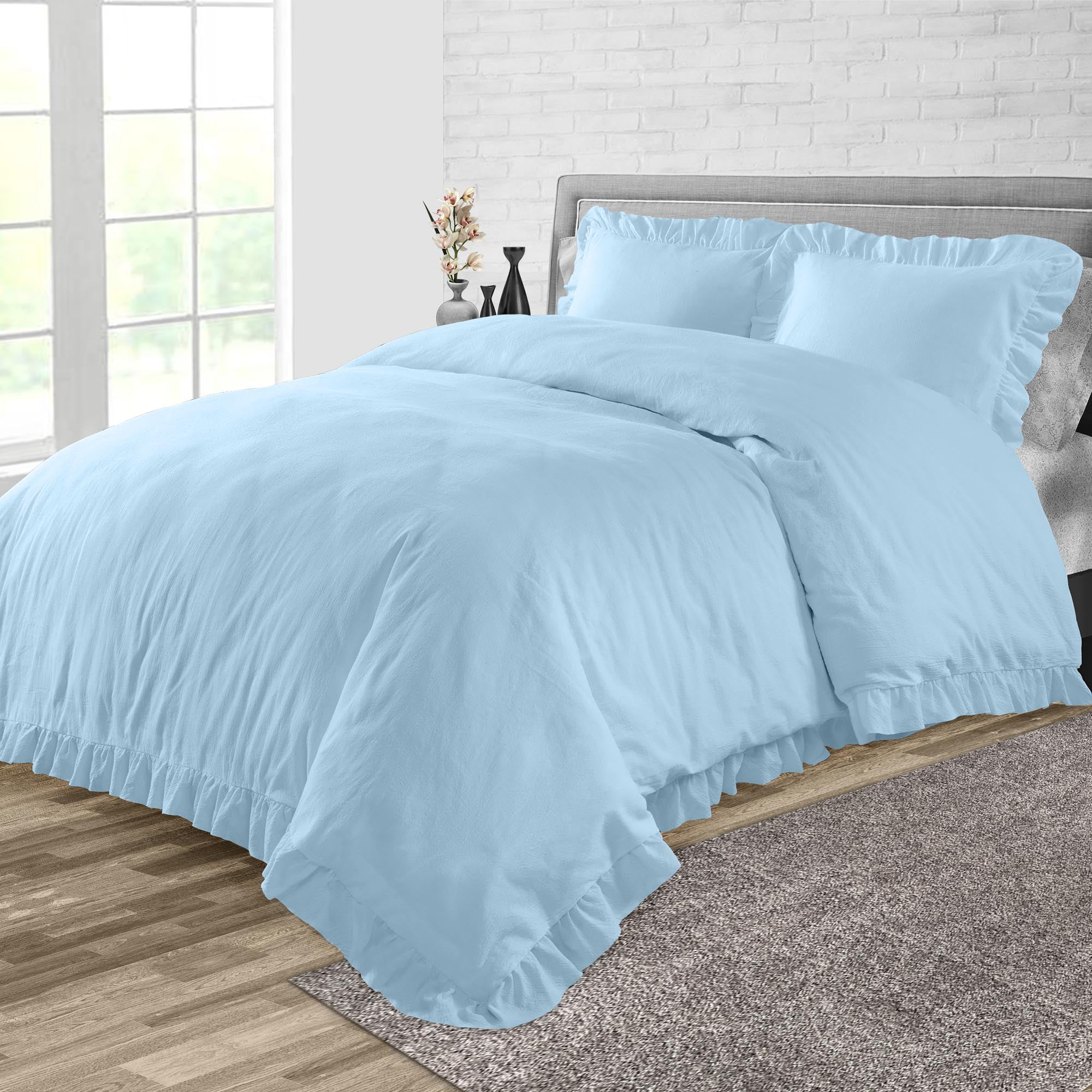 CCNY 1000 TC 100 Egyptian Cotton Duvet Cover with 2 Matching