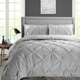 thumbnail image 1 of CCNY 1000 TC 100% Egyptian Cotton Duvet Cover with 2 Matching Pillowcases Alaskan King Size Pinch Pattern, Zipper Closure, Corner Ties (Light Grey), 1 of 7