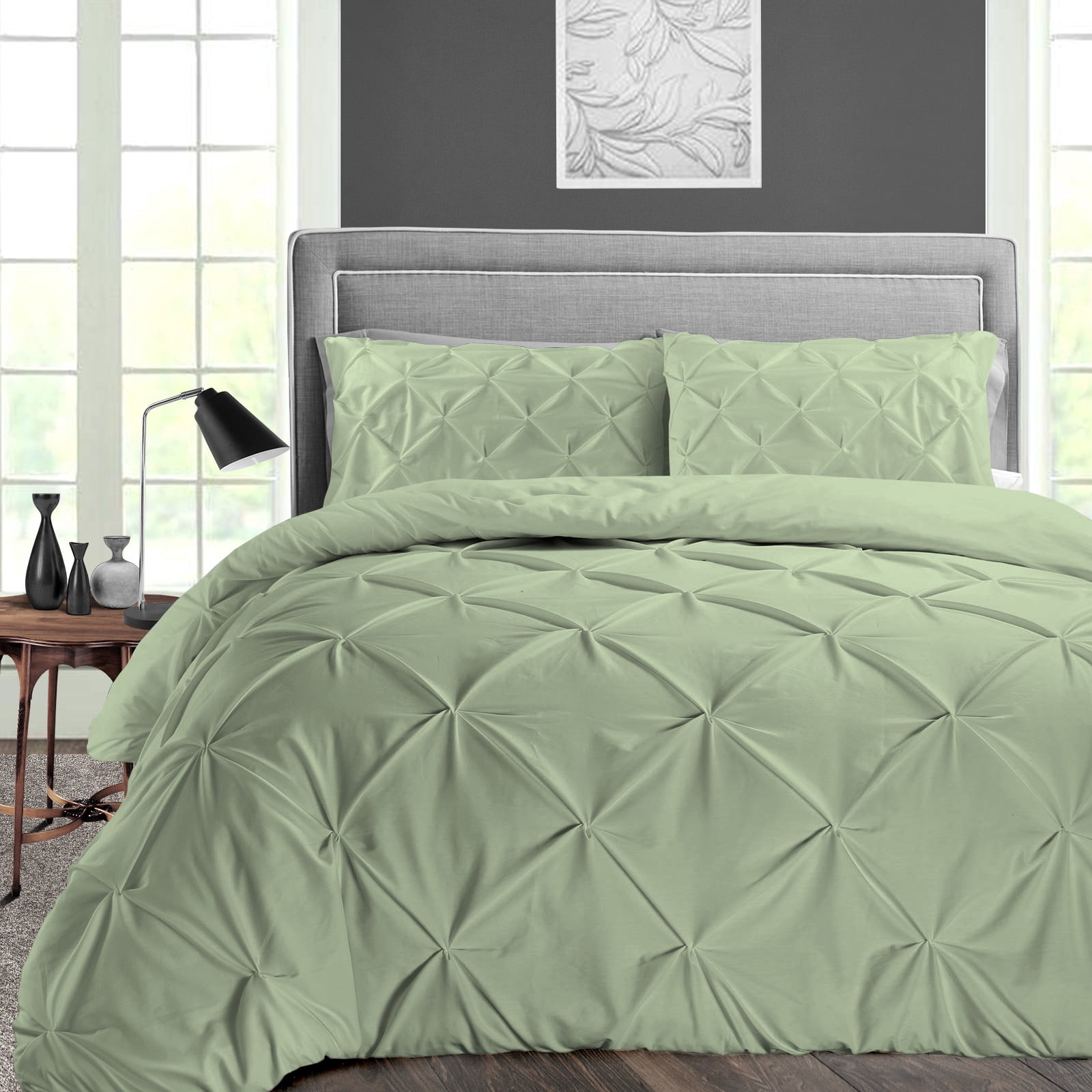 NJSR 600 Thread Count Egyptian Cotton Duvet Cover - King Size (90"x104"), Dark Grey Striped - View #4