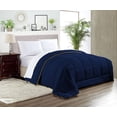 thumbnail image 1 of CCNY 1000 TC Egyptian Cotton Comforter with 2 Matching Pillowcases Size- King Navy Blue Solid Pattern Breathable Quilted Case, 1 of 4