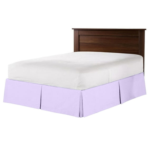 CCNY 12" Inch Drop Pleated Bed Skirt Twin Size 100% Microfiber Made Lilac with Split Corners Bedskirts