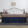 thumbnail image 1 of CCNY 12 Inch Drop Twin Size Day Bed Skirt Navy Blue Ruffled Pattern - Microfiber Made, 1 of 6