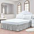 thumbnail image 1 of CCNY 12" Inch Drop Wrap Around Bed Skirt Emperor/Wyoming King Size 100% Microfiber Made Light Grey Color, 1 of 6
