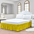 thumbnail image 1 of CCNY 12" Inch Drop Wrap Around Bed Skirt Family King Size 100% Microfiber Made Yellow Color, 1 of 6