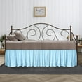 thumbnail image 1 of CCNY 14 Inch Drop Full Size Day Bed Skirt Light Blue Ruffled Pattern - Microfiber Made, 1 of 6