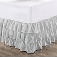 thumbnail image 1 of CCNY 14" Inch Drop Multi Ruffled Bed Skirt King Size 100% Microfiber Made Light Grey Color, 1 of 6