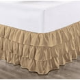 thumbnail image 1 of CCNY 14" Inch Drop Multi Ruffled Bed Skirt Twin Size 100% Microfiber Made Taupe Color, 1 of 6