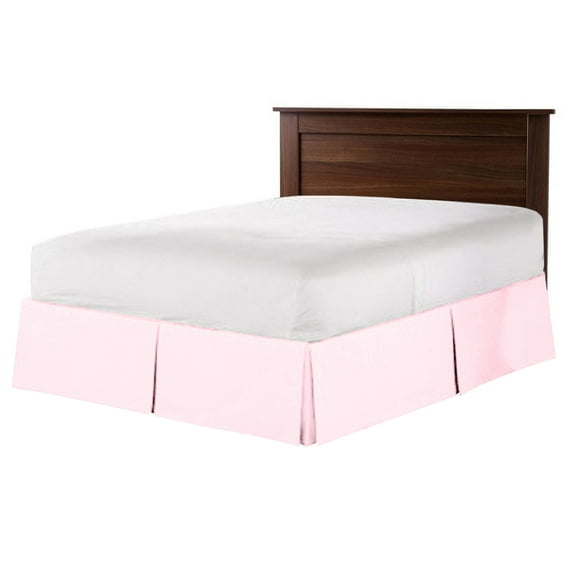 CCNY 14" Inch Drop Pleated Bed Skirt Twin Size 100% Microfiber Made Pink with Split Corners Bedskirts