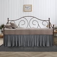thumbnail image 1 of CCNY 14 Inch Drop Twin Size Day Bed Skirt Dark Grey Ruffled Pattern - Microfiber Made, 1 of 6