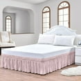 thumbnail image 1 of CCNY 16" Inch Drop Wrap Around Bed Skirt Texas King Size 100% Microfiber Made Pink Color, 1 of 6