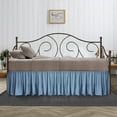 thumbnail image 1 of CCNY 18 Inch Drop Full Size Day Bed Skirt Mediterranean Blue Ruffled Pattern - Microfiber Made, 1 of 6