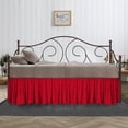 thumbnail image 1 of CCNY 18 Inch Drop Twin Size Day Bed Skirt Blood Red Ruffled Pattern - Microfiber Made, 1 of 6
