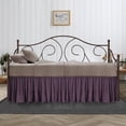 thumbnail image 1 of CCNY 18 Inch Drop Twin Size Day Bed Skirt Plum Ruffled Pattern - Microfiber Made, 1 of 6