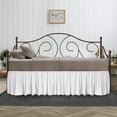 thumbnail image 1 of CCNY 18 Inch Drop Twin Size Day Bed Skirt White Ruffled Pattern - Microfiber Made, 1 of 6