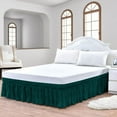 thumbnail image 1 of CCNY 18" Inch Drop Wrap Around Bed Skirt Family XL Size 100% Microfiber Made Teal Color, 1 of 6