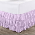 thumbnail image 1 of CCNY 21" Inch Drop Multi Ruffled Bed Skirt Queen Size 100% Microfiber Made Lilac Color, 1 of 6
