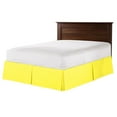 thumbnail image 1 of CCNY 21" Inch Drop Pleated Bed Skirt King Size 100% Microfiber Made Yellow Bedskirt with Split Corners, 1 of 7