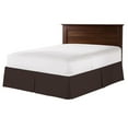 thumbnail image 1 of CCNY 21" Inch Drop Pleated Bed Skirt Short Queen Size 100% Microfiber Made Chocolate Bedskirt with Split Corners, 1 of 7