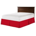 thumbnail image 1 of CCNY 21" Inch Drop Pleated Bed Skirt Twin XL Size 100% Microfiber Made Blood Red Bedskirt with Split Corners, 1 of 7