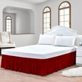 thumbnail image 1 of CCNY 21" Inch Drop Wrap Around Bed Skirt Emperor/Wyoming King Size 100% Microfiber Made Blood Red Color, 1 of 6