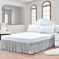thumbnail image 1 of CCNY 24" Inch Drop Wrap Around Bed Skirt Family XL Size 100% Microfiber Made Light Grey Color, 1 of 6