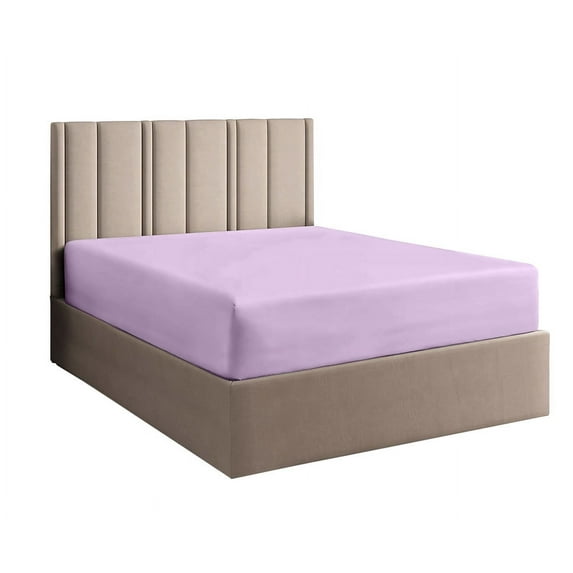 CCNY 600 TC Egyptian Cotton 1 Fitted Sheet & 2 Pillowcases 15 Inch Deep Pocket (Full XL-Lilac Solid)