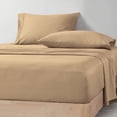 thumbnail image 1 of CCNY 600 TC Egyptian Cotton Bed Sheets, Luxurious Soft for Hotel Quality 4Pc Sheet Set - 1 Fitted Sheet, 1 Flat Sheet & 2 Pillowcases 15 Inch Deep Pocket (Full-Taupe Solid), 1 of 8