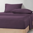 thumbnail image 1 of CCNY 600 TC Egyptian Cotton Bed Sheets, Luxurious Soft for Hotel Quality 4Pc Sheet Set - 1 Fitted Sheet, 1 Flat Sheet & 2 Pillowcases 24 Inch Deep Pocket (Short King-Plum Solid), 1 of 8
