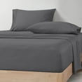 thumbnail image 1 of CCNY 600 TC Egyptian Cotton Bed Sheets, Luxurious Soft for Hotel Quality 4Pc Sheet Set - 1 Fitted Sheet, 1 Flat Sheet & 2 Pillowcases 18 Inch Deep Pocket (Full XL-Dark Grey Solid), 1 of 8
