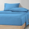 thumbnail image 1 of CCNY 600 TC Egyptian Cotton Bed Sheets, Luxurious Soft for Hotel Quality 4Pc Sheet Set - 1 Fitted Sheet, 1 Flat Sheet & 2 Pillowcases 18 Inch Deep Pocket (Full XL-Mediterranean Blue Solid), 1 of 8