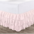 thumbnail image 1 of CCNY 9" Inch Drop Multi Ruffled Bed Skirt Twin XL Size 100% Microfiber Made Pink Color, 1 of 6