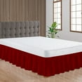 thumbnail image 1 of CCNY Bed Skirt Dust Ruffled Style Bedskirt Full Adjustable Elastic 21" Inch Drop Length Microfiber Made Blood Red Bedskirts, 1 of 5