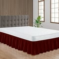 thumbnail image 1 of CCNY Bed Skirt Dust Ruffled Style Bedskirt Full XL Adjustable Elastic 21" Inch Drop Length Microfiber Made Burgundy Bedskirts, 1 of 6