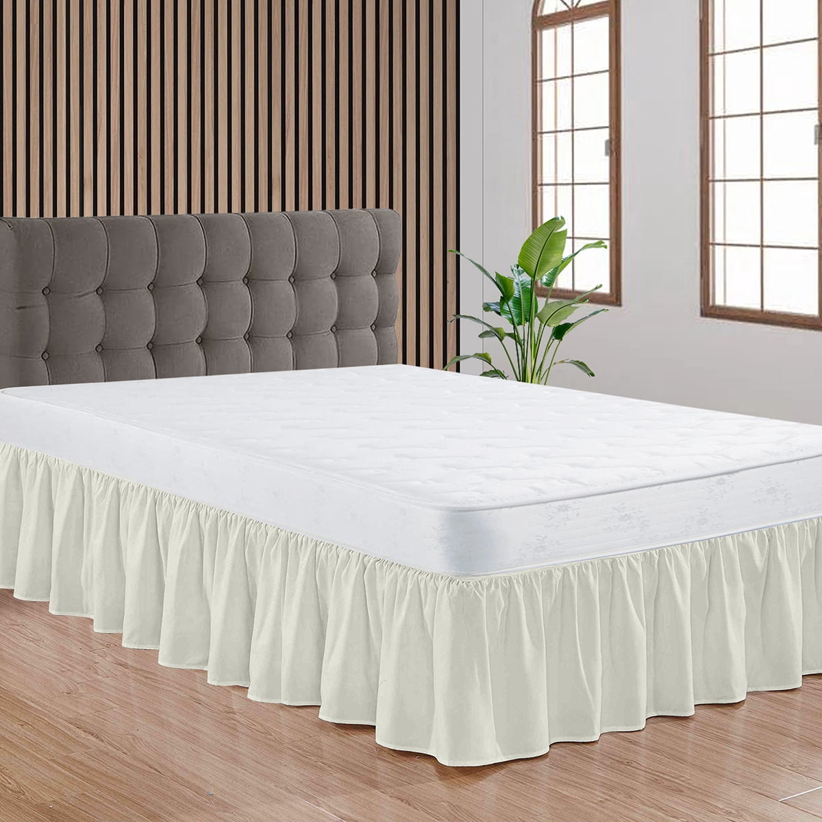 CCNY Bed Skirt Dust Ruffled Style Bedskirt King Adjustable Elastic 12 ...
