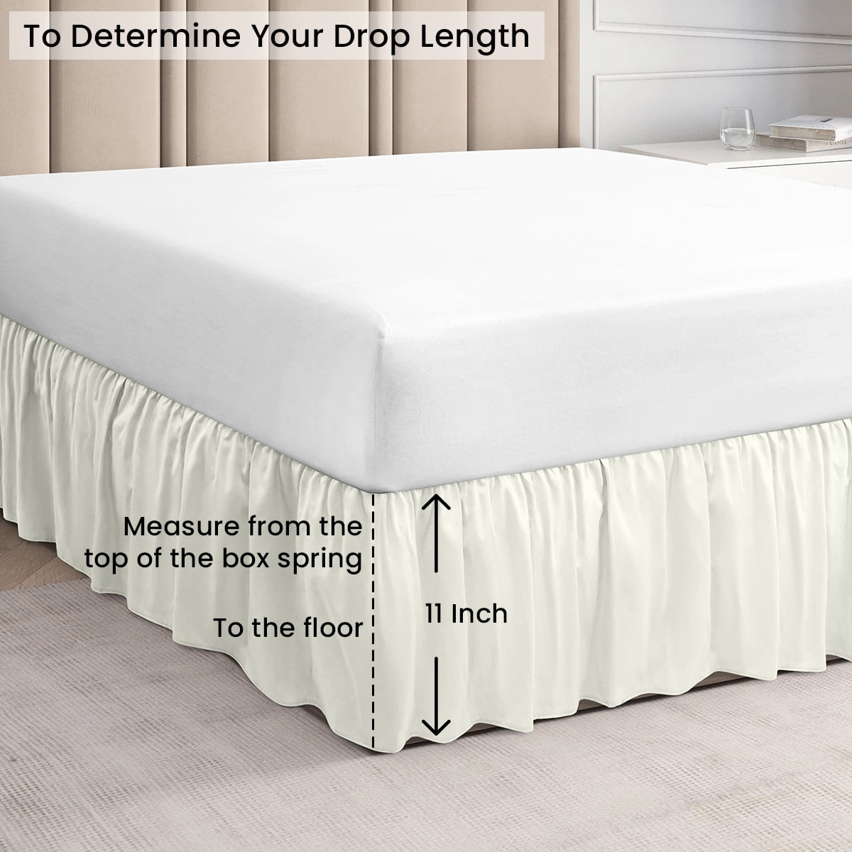 CCNY Bed Skirt Dust Ruffled Style Bedskirt Olympic Queen Adjustable