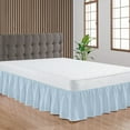 thumbnail image 1 of CCNY Bed Skirt Dust Ruffled Style Bedskirt Queen Adjustable Elastic 16" Inch Drop Length Microfiber Made Light Blue Bedskirts, 1 of 6