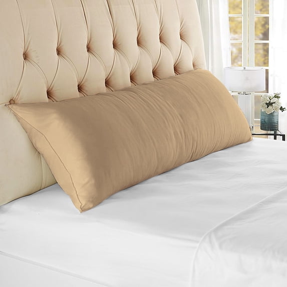 CCNY Body Pillowcase with Zipper Clouser 1PC Taupe 20x48" Inch Solid Pattern 1000 TC 100% Egyptian Cotton Body Pillow Cover