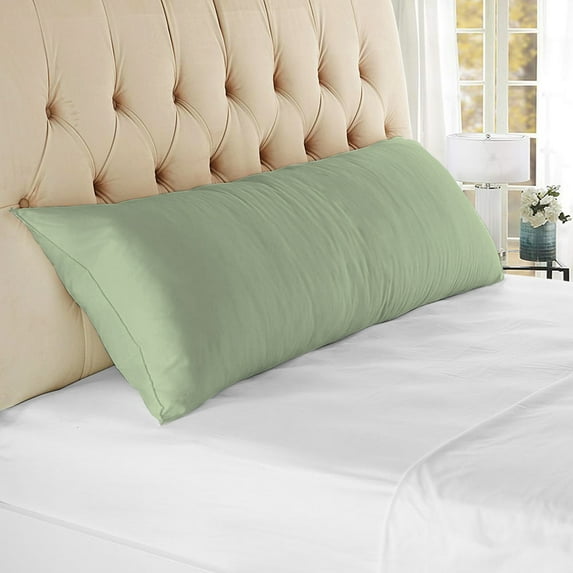 CCNY Body Pillowcase with Zipper Clousers 1 Pc Moss 20x60" Inch Solid 1000 TC 100% Egyptian Cotton Body Pillow Covers