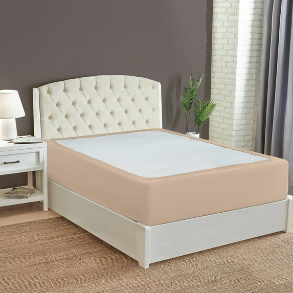 CCNY Box Spring cover Upgrade Your Mattress with our Full Size Box Spring Cover Fits Box Springs Upto 18" Inch Deep Mattress Taupe