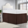 thumbnail image 1 of CCNY Dorm Room Bed Skirt Pleated Pattern 100% Microfiber Chocolate Twin XL 32" Drop Length Dorm Bed Skirts, 1 of 6