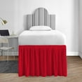 thumbnail image 1 of CCNY Dorm Room Bed Skirt Ruffled Pattern 100% Microfiber Blood Red Full XL 34" Drop Length Dorm Bed Skirts, 1 of 5